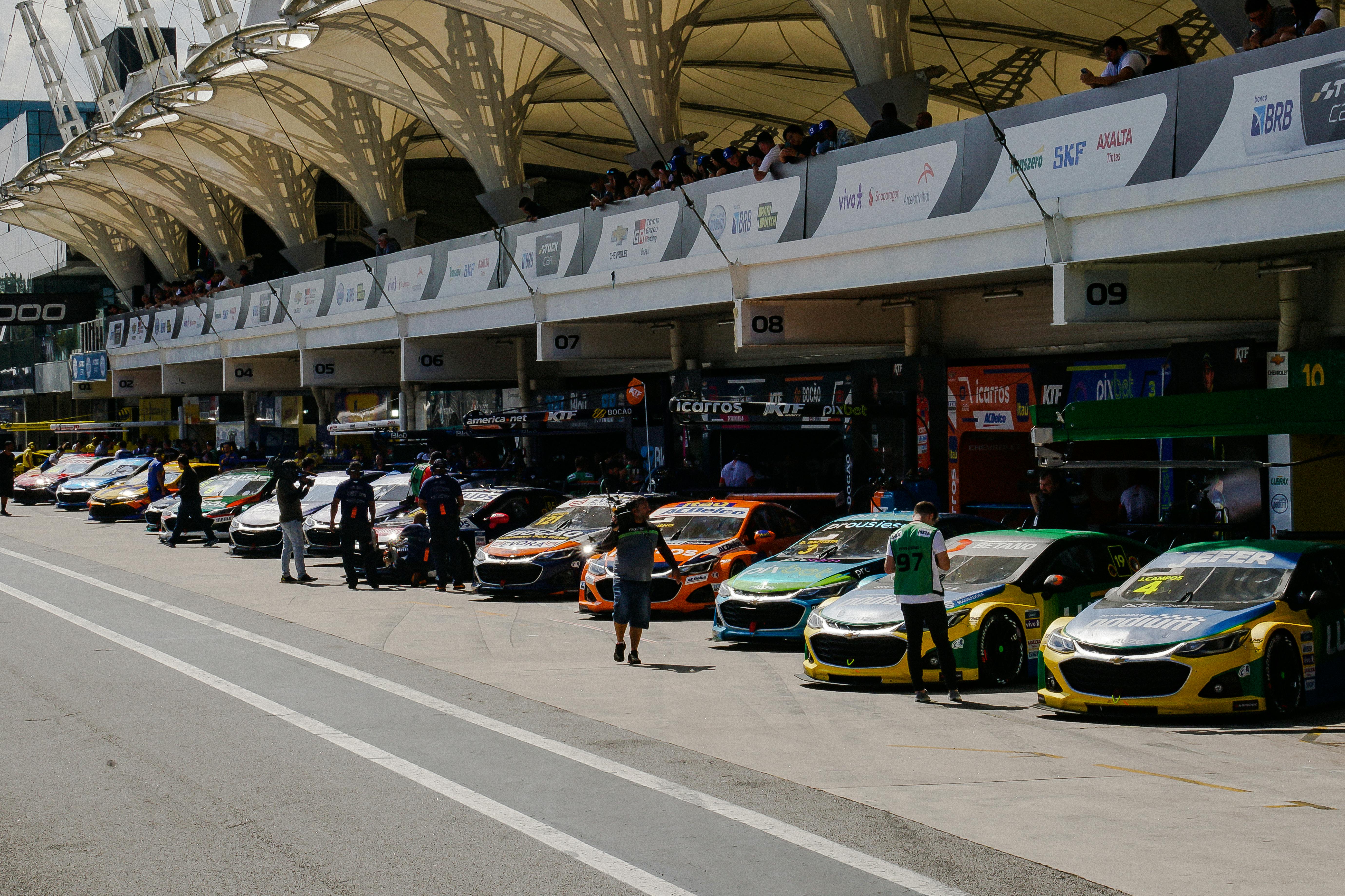 Cars lined up before a race